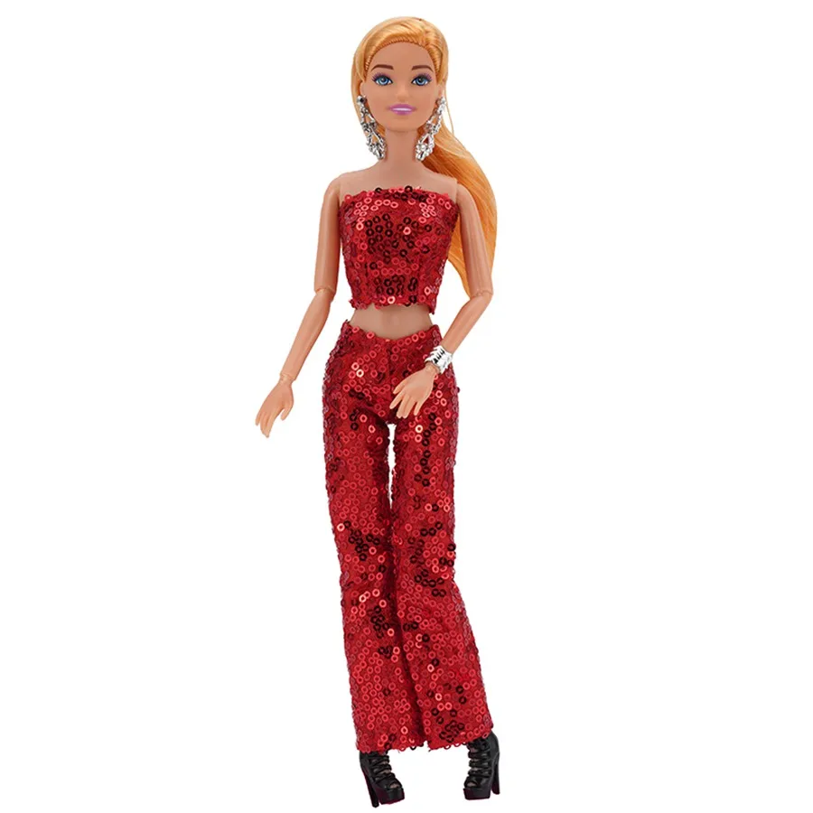 11.8inch Girl's Doll Clothes+Shoes Sequin Fashion Evening Skirts For 30cm Toy Suits&Doll Accessories Parcel Beautiful Girl Toyss