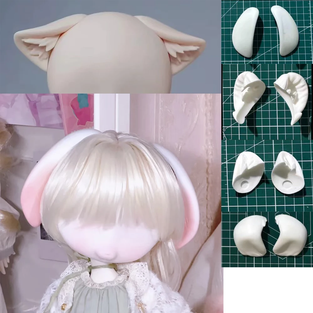 BJD Doll Ear Resin Material For 1/6 BJD Doll Head Animal Ear Rabbit Ear DIY Doll Accessories Toy