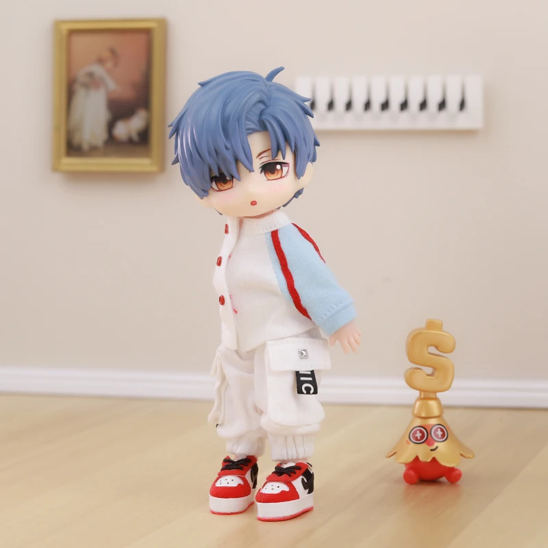 OB11 Baby Clothes Baseball Uniform Letter Overalls Suit Coat Fashion Pants For Obitsu11 YMY Body 1/12 BJD Doll