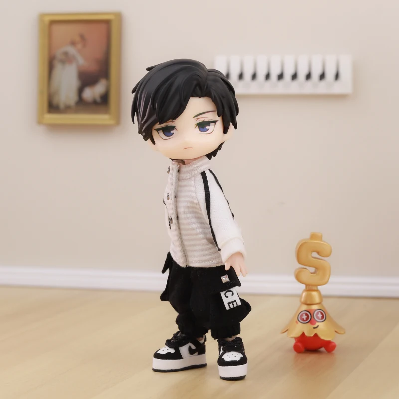 OB11 Baby Clothes Baseball Uniform Letter Overalls Suit Coat Fashion Pants For Obitsu11 YMY Body 1/12 BJD Doll