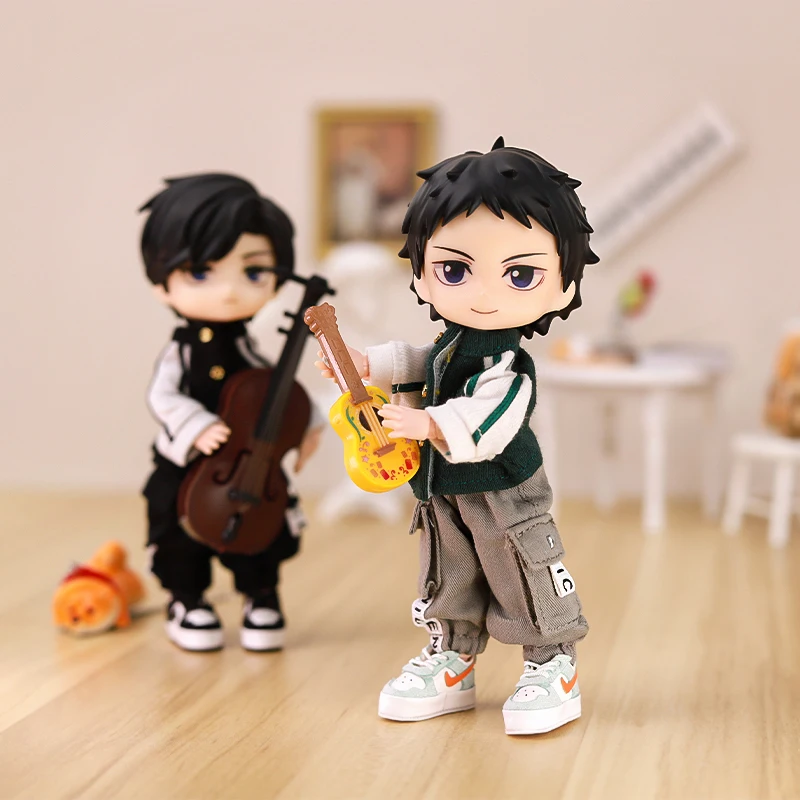 OB11 Baby Clothes Baseball Uniform Letter Overalls Suit Coat Fashion Pants For Obitsu11 YMY Body 1/12 BJD Doll