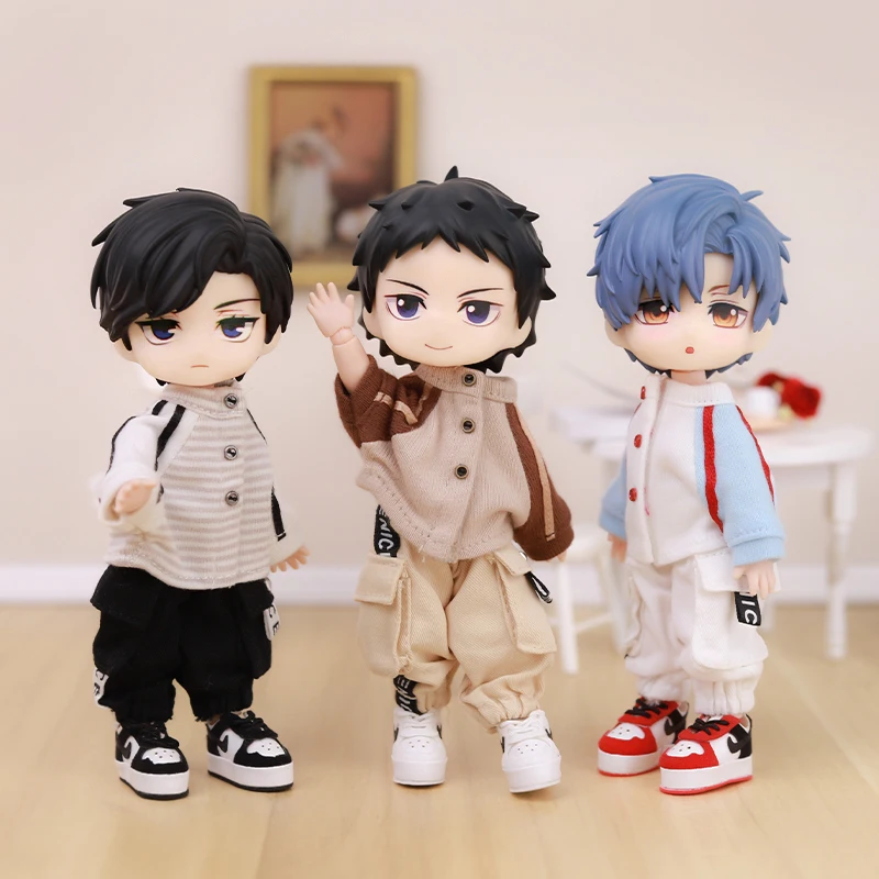 OB11 Baby Clothes Baseball Uniform Letter Overalls Suit Coat Fashion Pants For Obitsu11 YMY Body 1/12 BJD Doll
