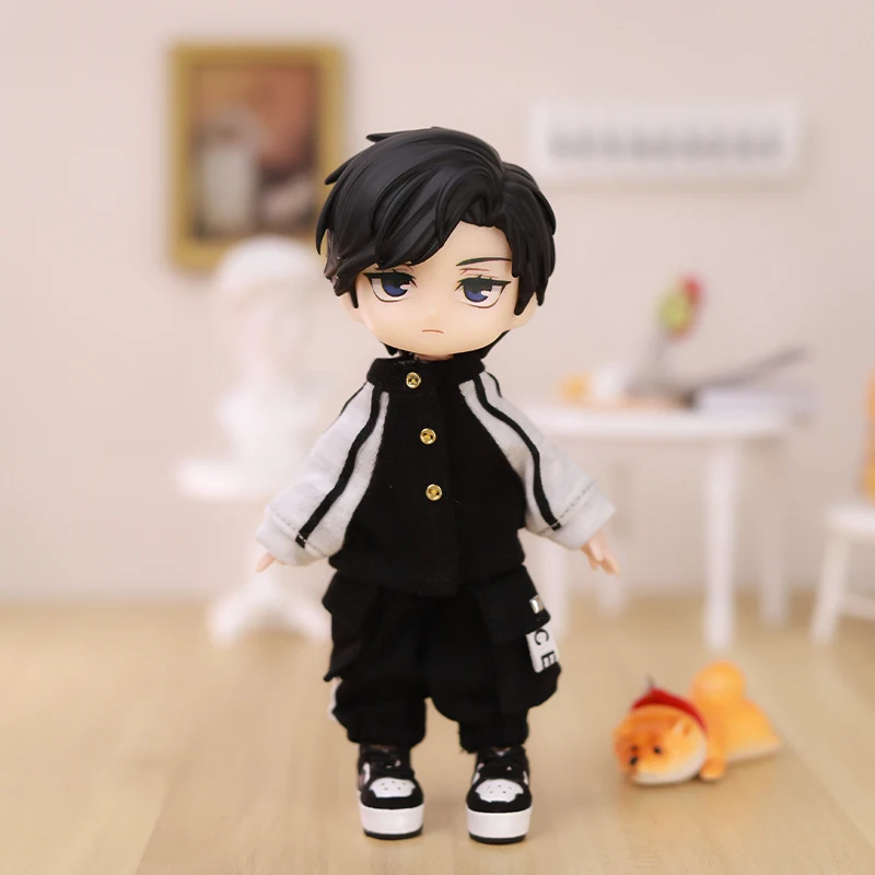 OB11 Baby Clothes Baseball Uniform Letter Overalls Suit Coat Fashion Pants For Obitsu11 YMY Body 1/12 BJD Doll