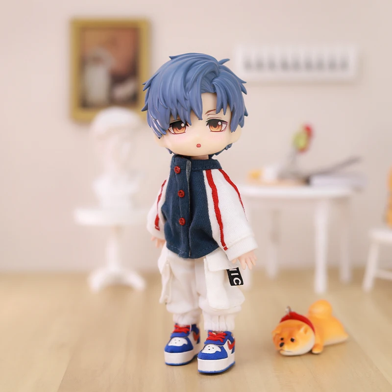 OB11 Baby Clothes Baseball Uniform Letter Overalls Suit Coat Fashion Pants For Obitsu11 YMY Body 1/12 BJD Doll