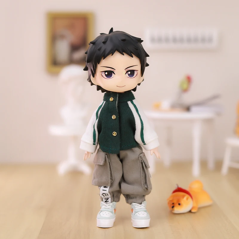 OB11 Baby Clothes Baseball Uniform Letter Overalls Suit Coat Fashion Pants For Obitsu11 YMY Body 1/12 BJD Doll