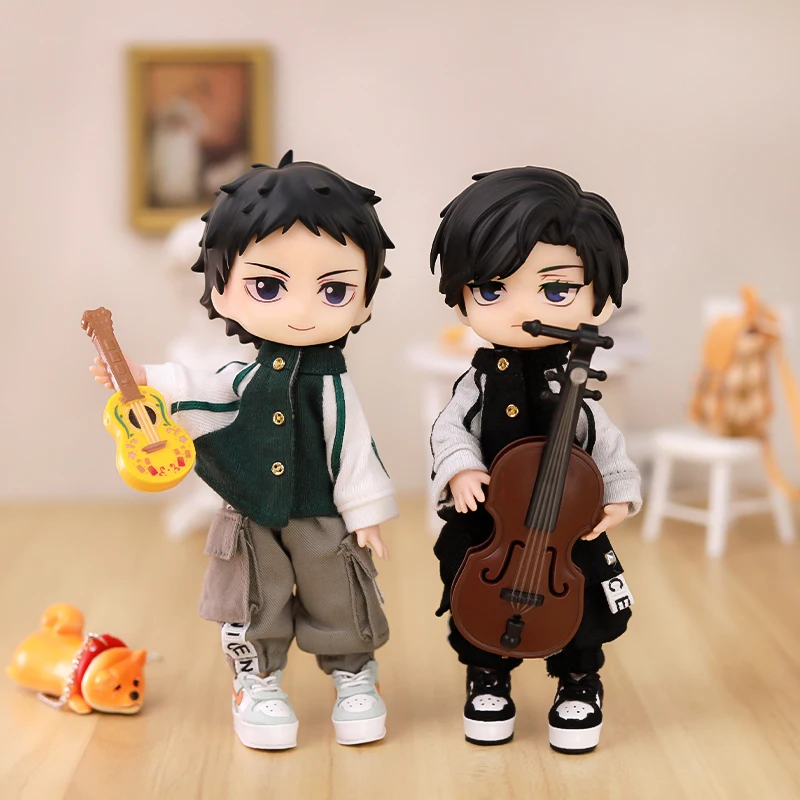 OB11 Baby Clothes Baseball Uniform Letter Overalls Suit Coat Fashion Pants For Obitsu11 YMY Body 1/12 BJD Doll