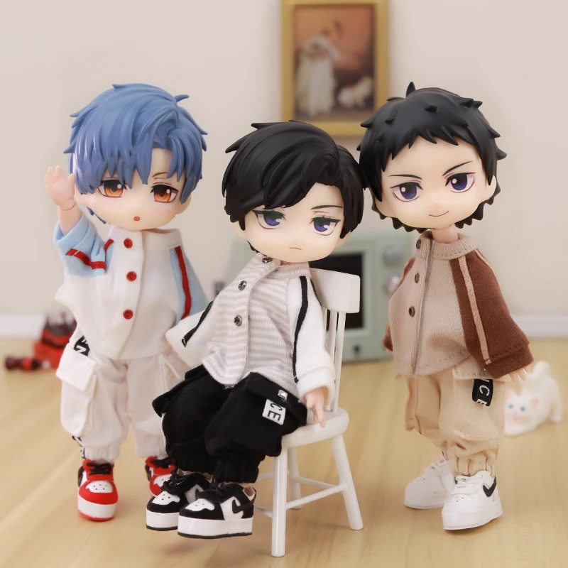 OB11 Baby Clothes Baseball Uniform Letter Overalls Suit Coat Fashion Pants For Obitsu11 YMY Body 1/12 BJD Doll