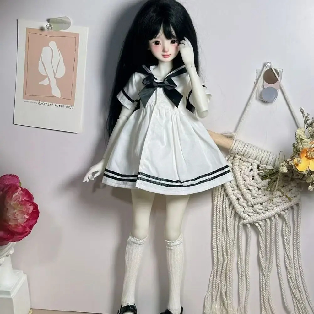 Handmake Doll Sailor Suit Mini Fashion Doll College Dress DIY Accessories Princess Long Skirt for 1/4 1/6 BJD 30/45cm Dolls