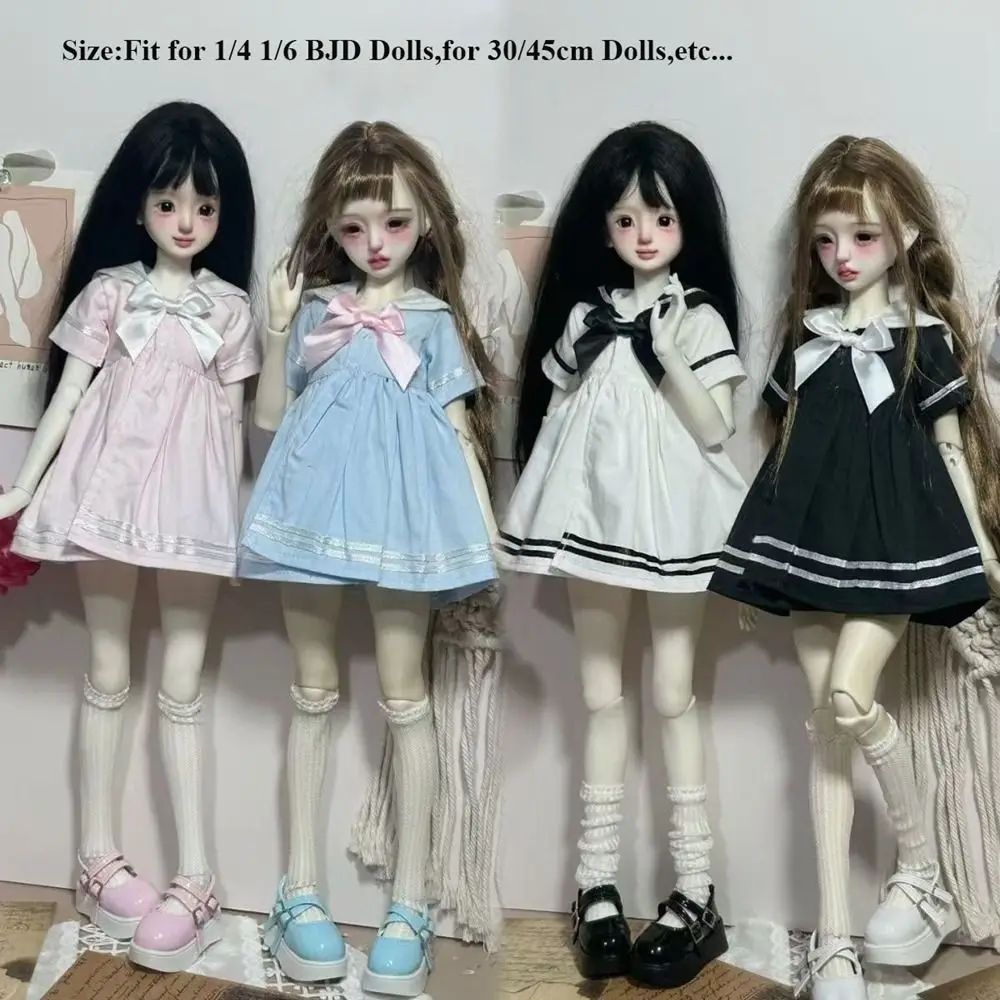 Handmake Doll Sailor Suit Mini Fashion Doll College Dress DIY Accessories Princess Long Skirt for 1/4 1/6 BJD 30/45cm Dolls