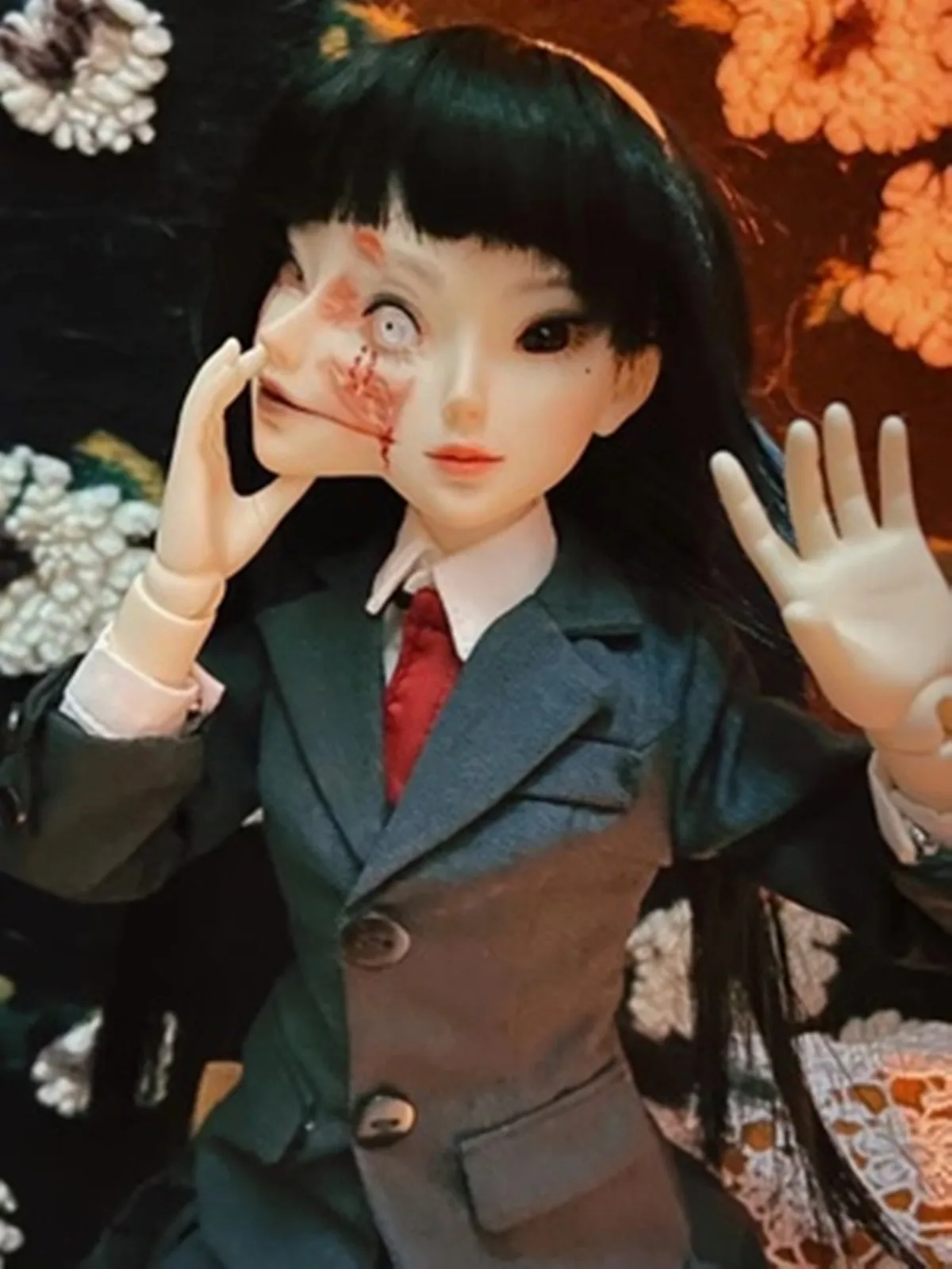 New Arrival BJD sd doll toy 1/4M Fullset Double Face Conjoined Horror Anime Professional Makeu Free shipping