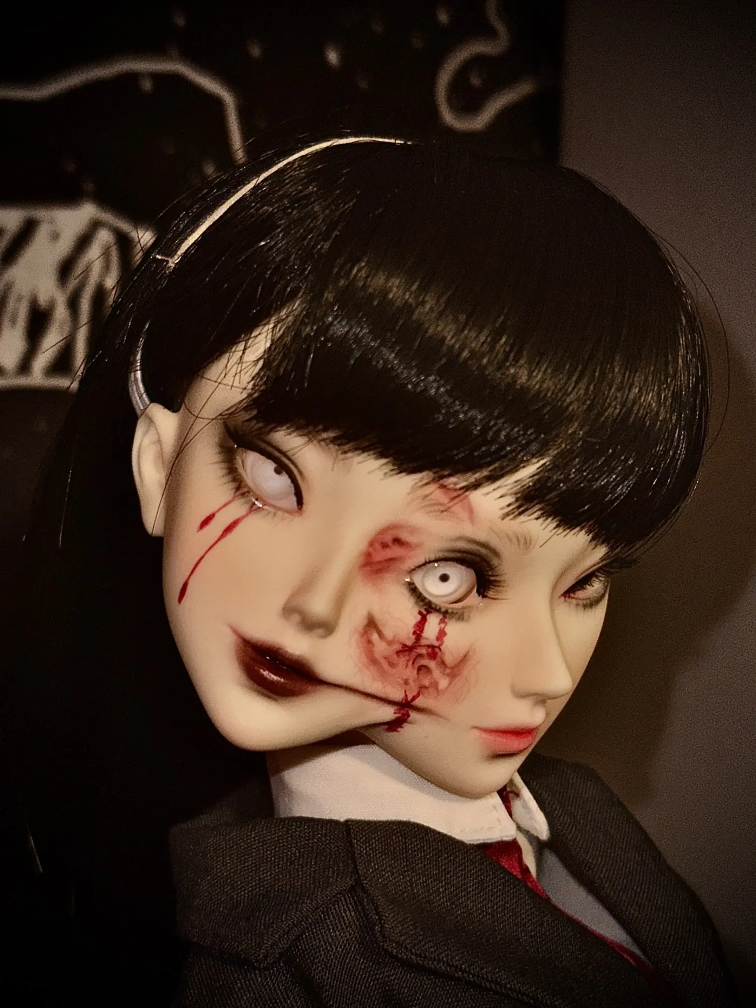 New Arrival BJD sd doll toy 1/4M Fullset Double Face Conjoined Horror Anime Professional Makeu Free shipping