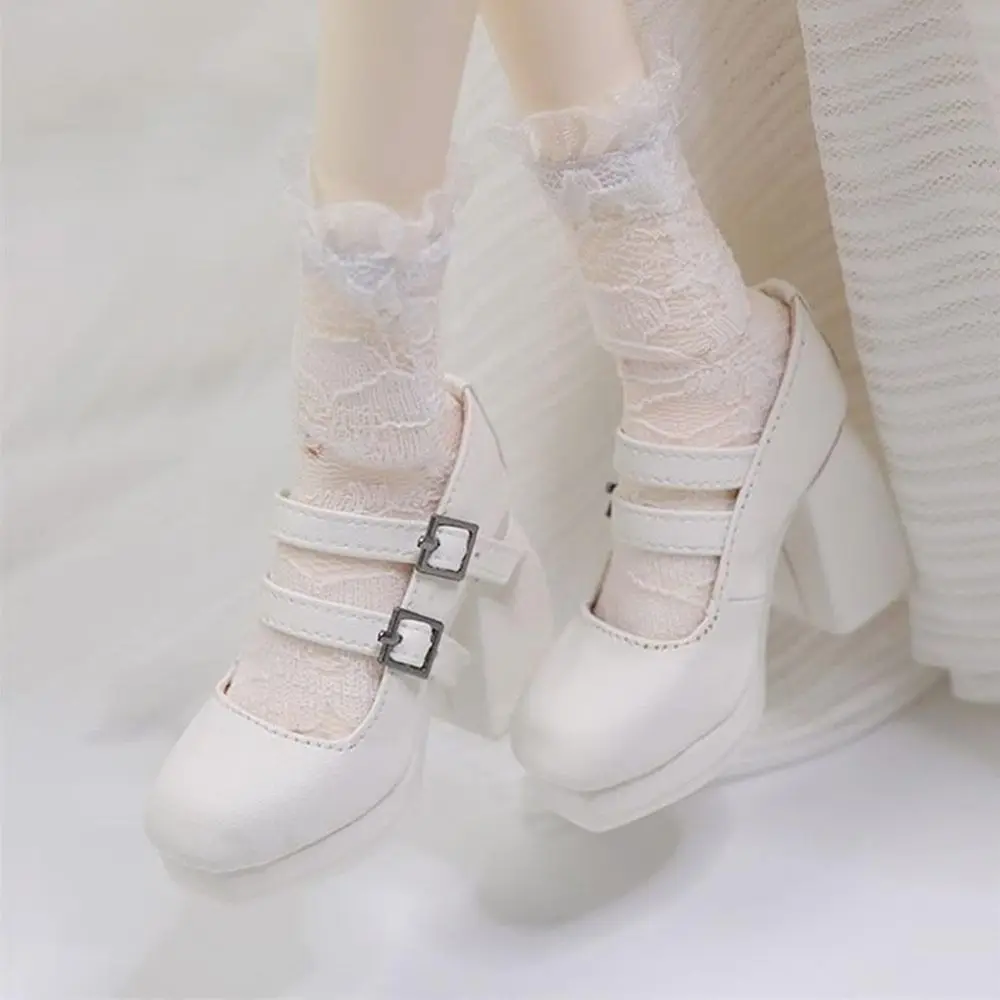 Fashion Doll Shoes Sexy Cute Princess High Heels DIY Accessories PU Leather Play House Shoes for 1/3 1/4 BJD 45/60cm Dolls
