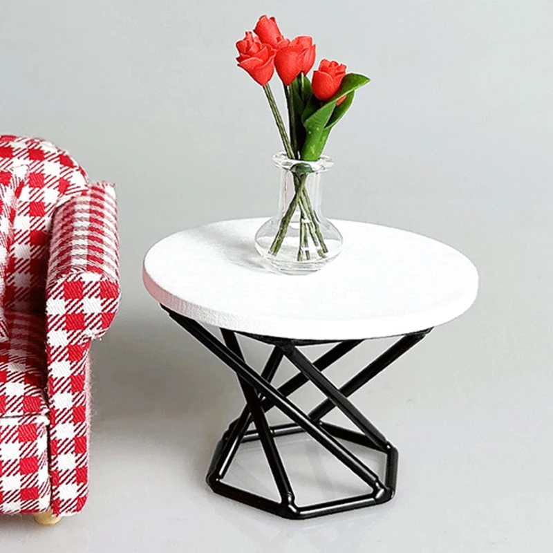 1Pcs 1:6/1:12 Dollhouse Miniature Coffee Table Tea Table Side Table Furniture Home Model Decor Toy Doll House Accessories