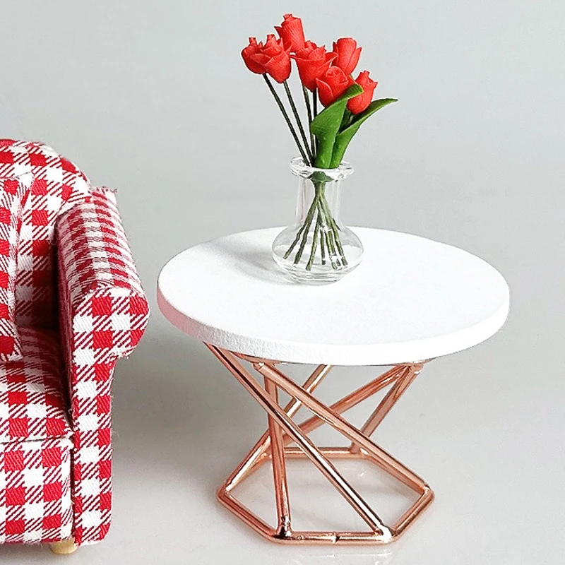 1Pcs 1:6/1:12 Dollhouse Miniature Coffee Table Tea Table Side Table Furniture Home Model Decor Toy Doll House Accessories