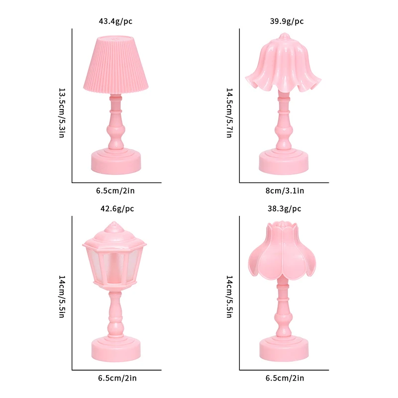 1:12 Dollhouse Miniature Flower Bud Table Lamp Night Light Furniture Home Model Decor Toy Doll House Accessories