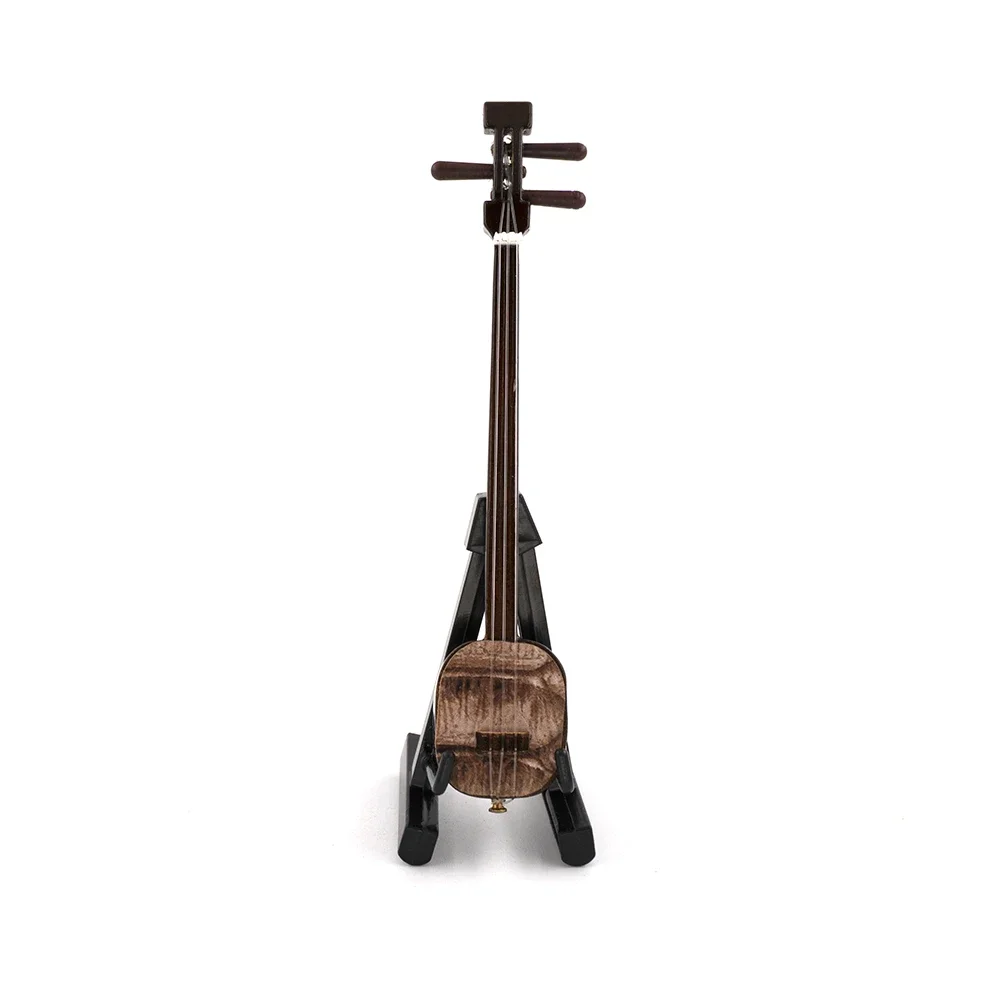 1Pcs Miniature Chinese Sanxian Model with Case Mini Musical Instrument for Dollhouse Action figure Accessories Decoration