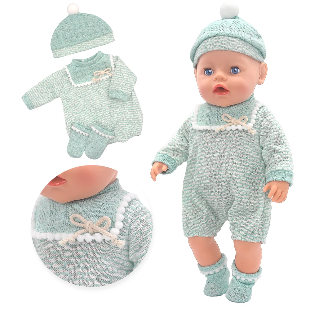 2025 New love Dolls Outfit Suits For 17 inch 43cm Baby Reborn Doll Cute Jmpers Rompers New Born Doll Clothes