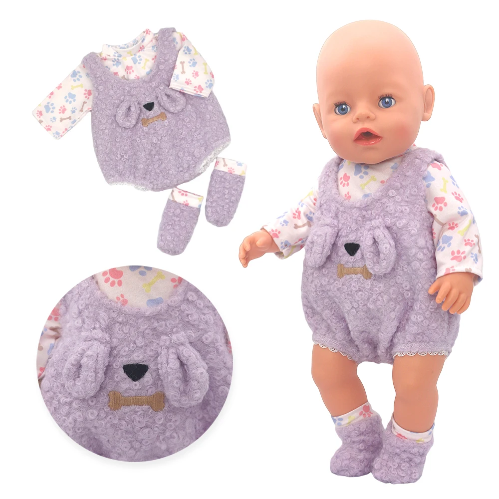2025 New love Dolls Outfit Suits For 17 inch 43cm Baby Reborn Doll Cute Jmpers Rompers New Born Doll Clothes