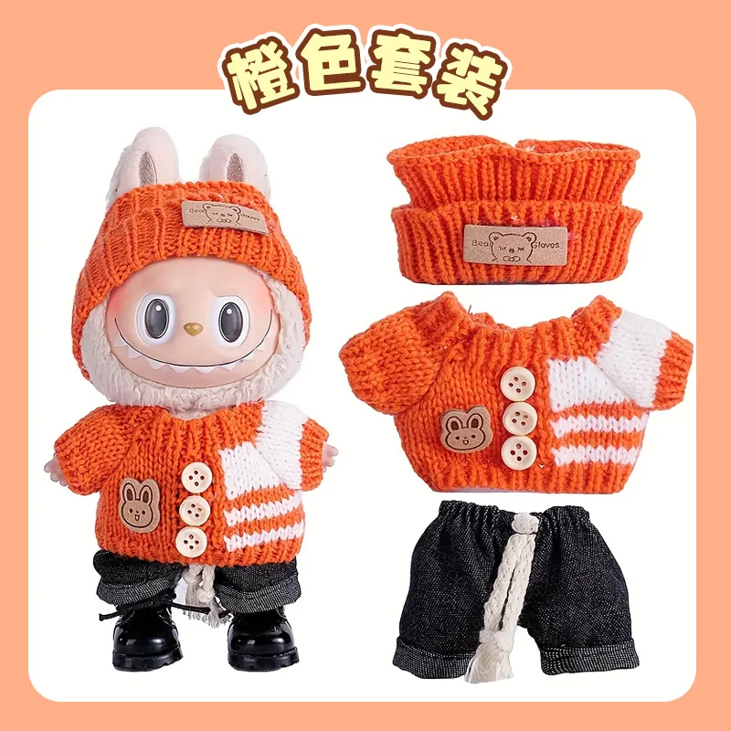 For Labubu Accessories Sitting Party Series Classic Dress Grid For Labubu Outfit Kid Gift Labubu Clothing Labubu Clothes