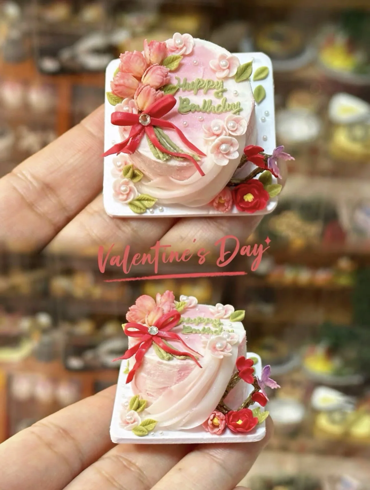 Dollhouse Decoration Miniature Clay Birthday Cake Bjd Doll Diy Custom Birthday Party Decoration Mini Sweets for Dolls Blythe Toy