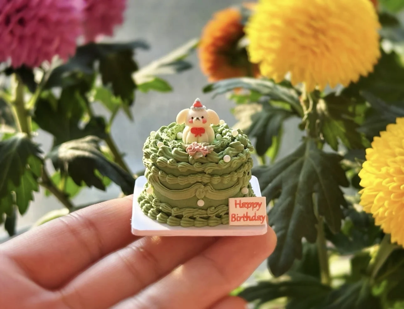 Dollhouse Decoration Miniature Clay Birthday Cake Bjd Doll Diy Custom Birthday Party Decoration Mini Sweets for Dolls Blythe Toy