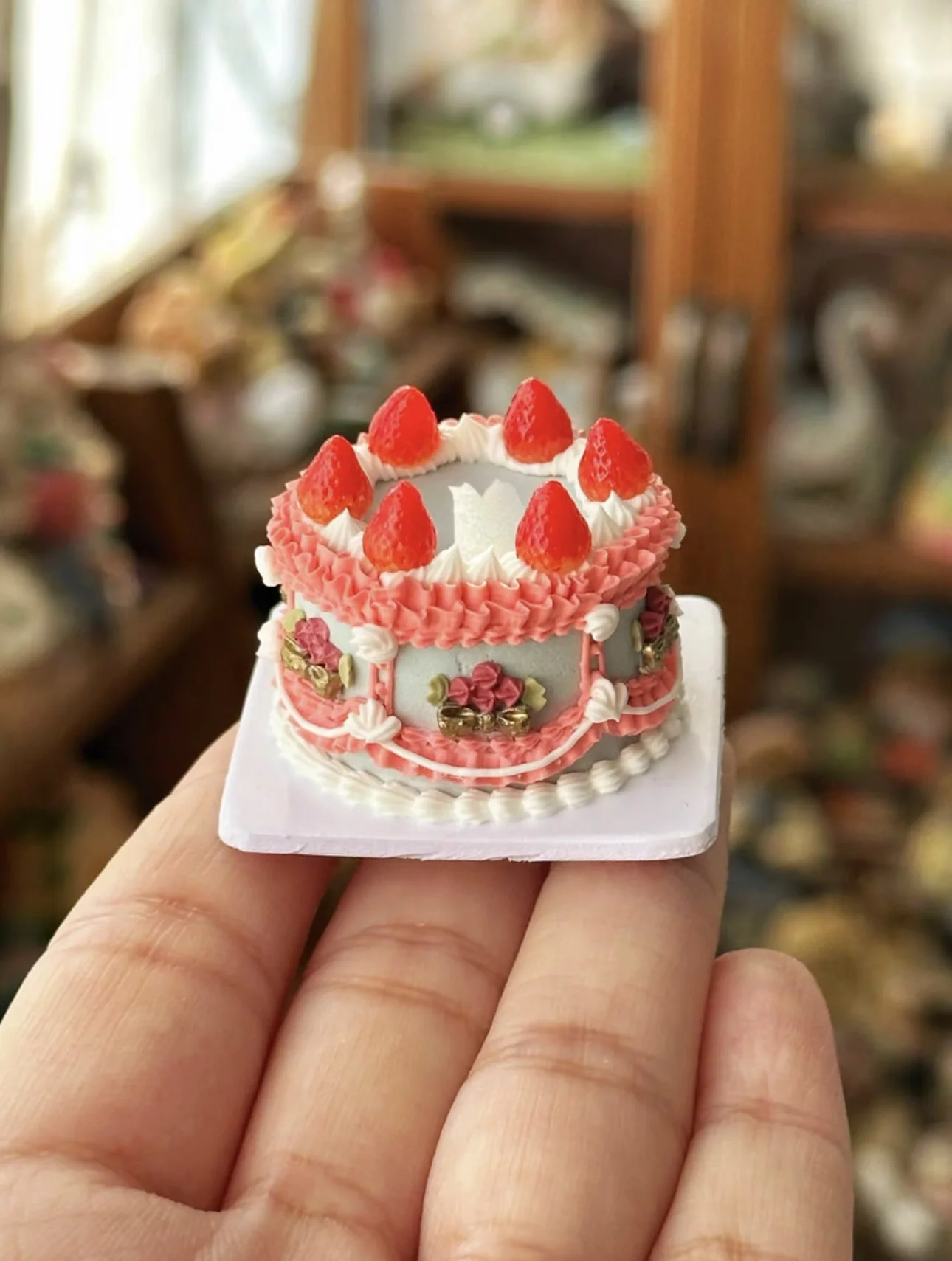 Dollhouse Decoration Miniature Clay Birthday Cake Bjd Doll Diy Custom Birthday Party Decoration Mini Sweets for Dolls Blythe Toy