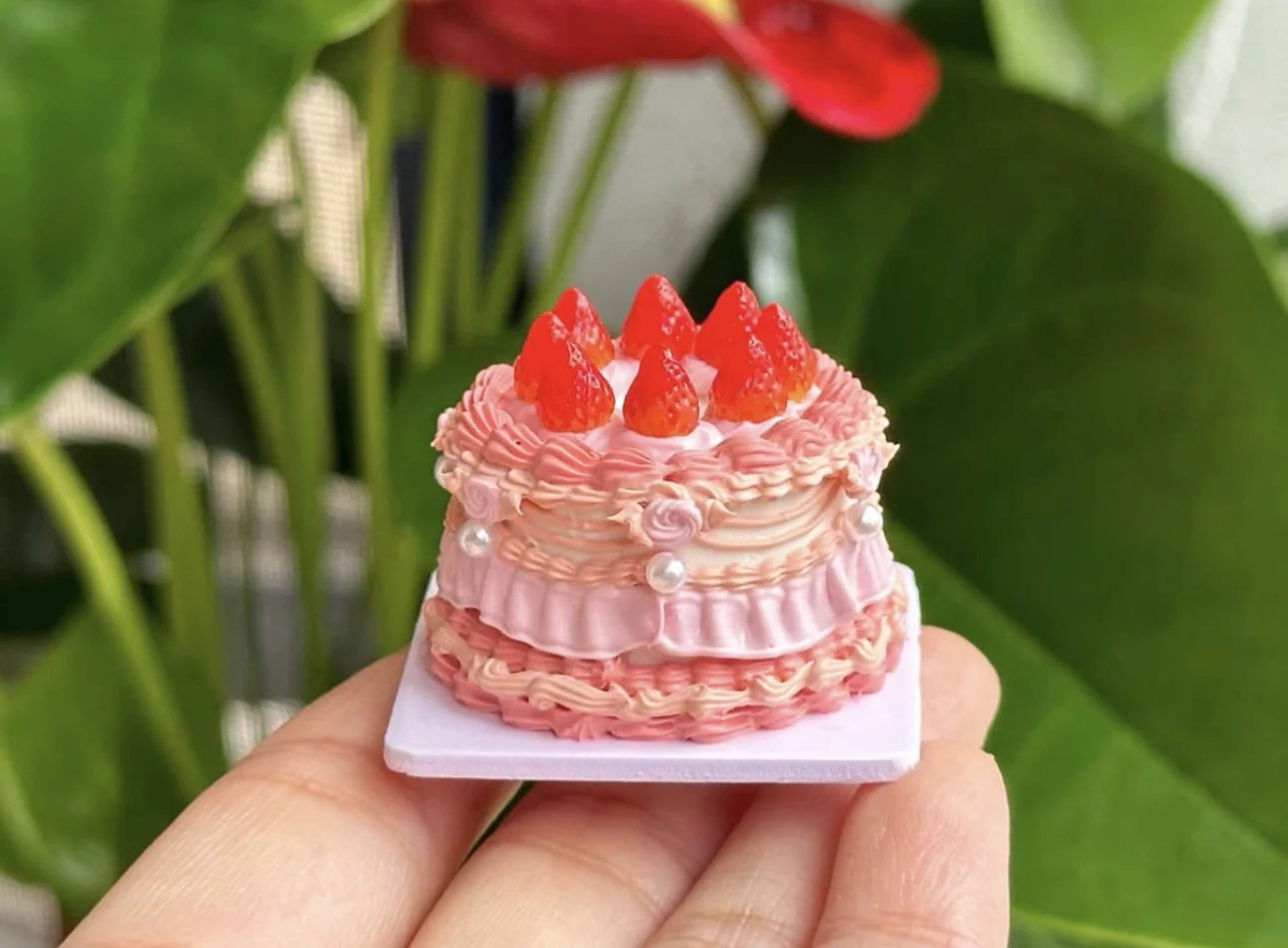 Dollhouse Decoration Miniature Clay Birthday Cake Bjd Doll Diy Custom Birthday Party Decoration Mini Sweets for Dolls Blythe Toy
