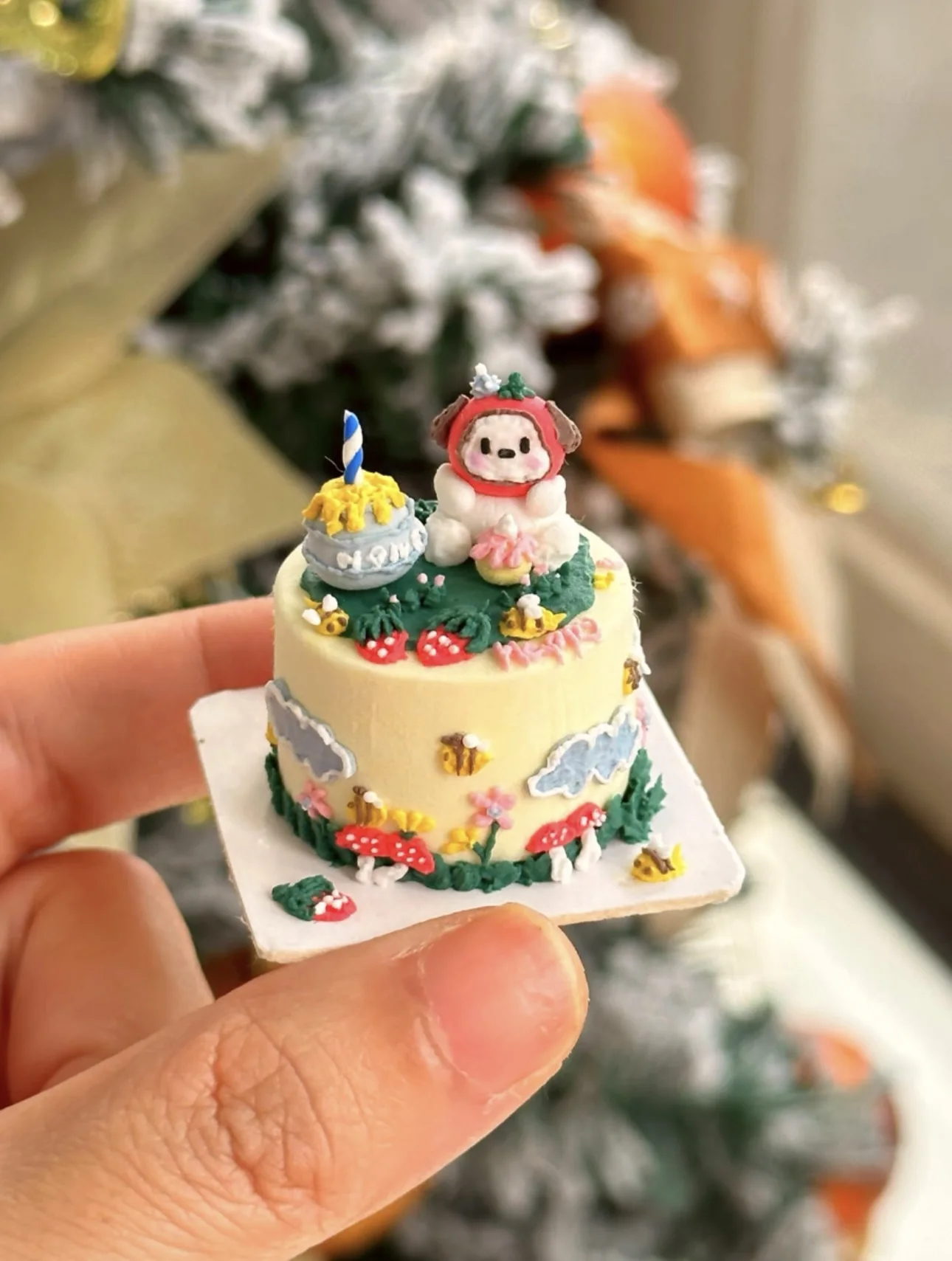 Dollhouse Decoration Miniature Clay Birthday Cake Bjd Doll Diy Custom Birthday Party Decoration Mini Sweets for Dolls Blythe Toy