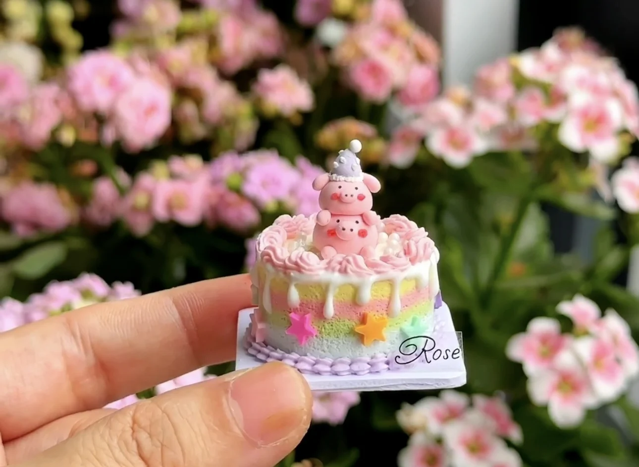 Dollhouse Decoration Miniature Clay Birthday Cake Bjd Doll Diy Custom Birthday Party Decoration Mini Sweets for Dolls Blythe Toy