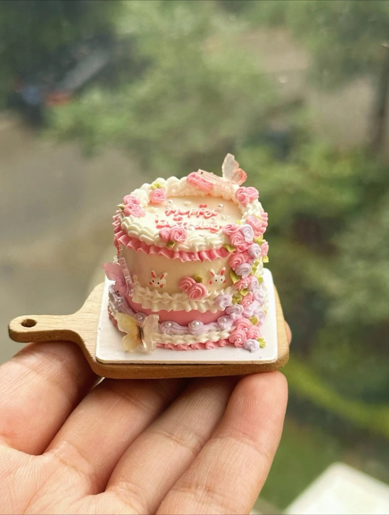 Dollhouse Decoration Miniature Clay Birthday Cake Bjd Doll Diy Custom Birthday Party Decoration Mini Sweets for Dolls Blythe Toy