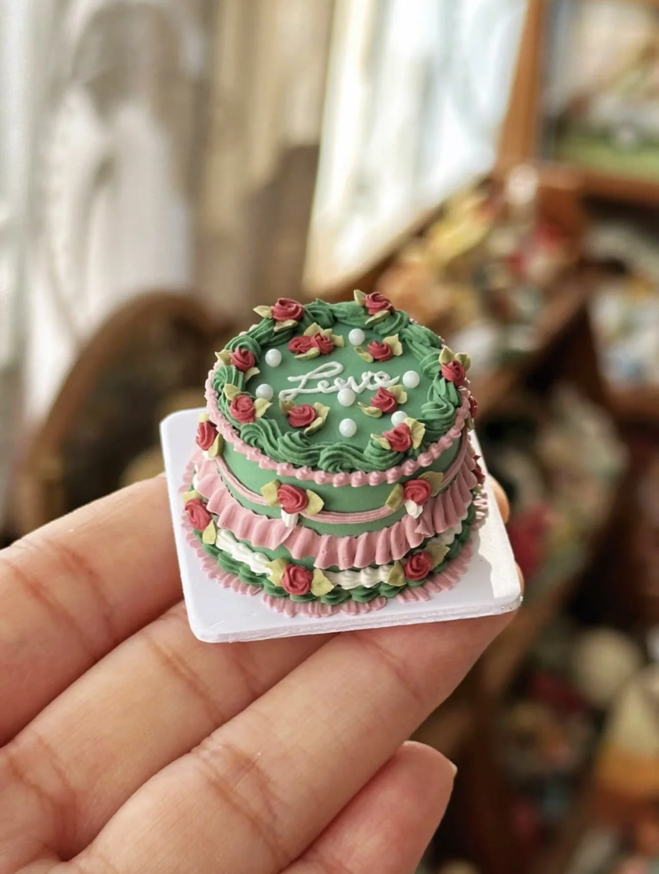 Dollhouse Decoration Miniature Clay Birthday Cake Bjd Doll Diy Custom Birthday Party Decoration Mini Sweets for Dolls Blythe Toy