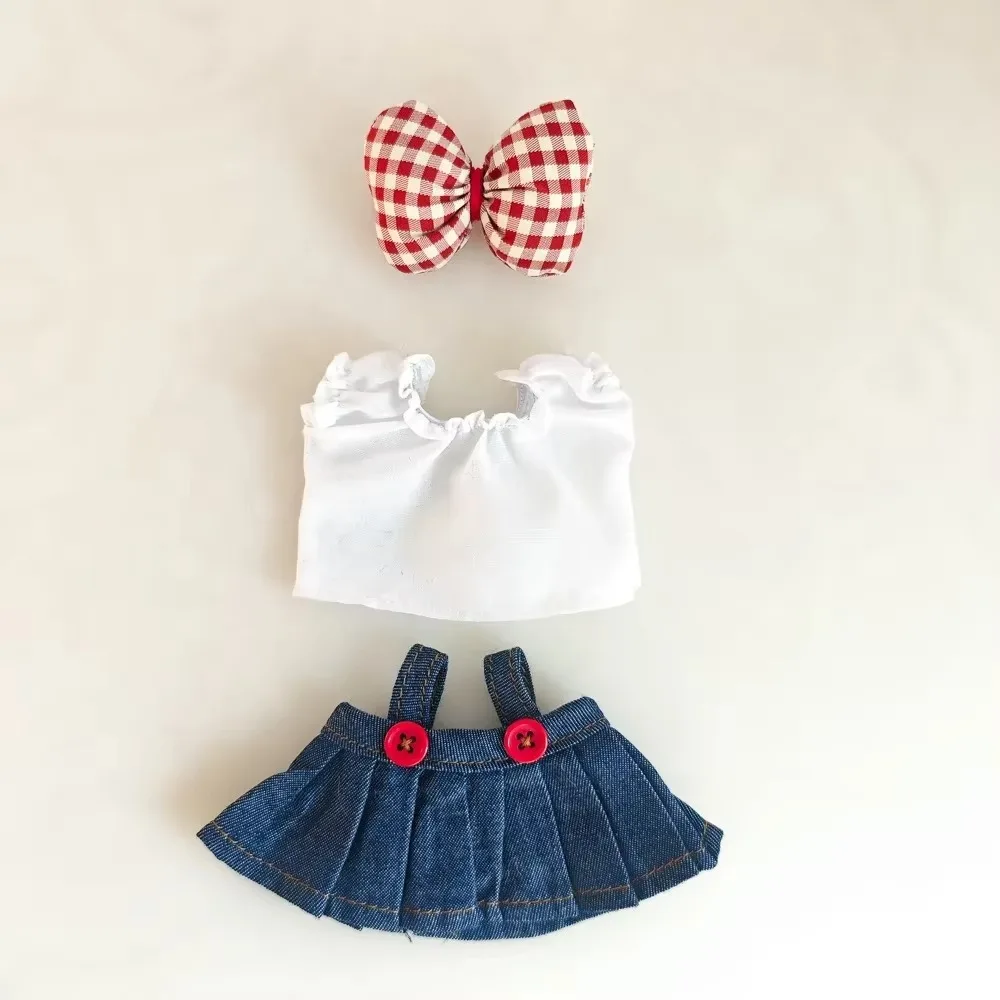 cothes 17cm Mini Plush Doll'S Clothes Outfit Accessories For Korea Kpop Exo Labubu Idol V1 V2 Strap skirt set Clothing Gift