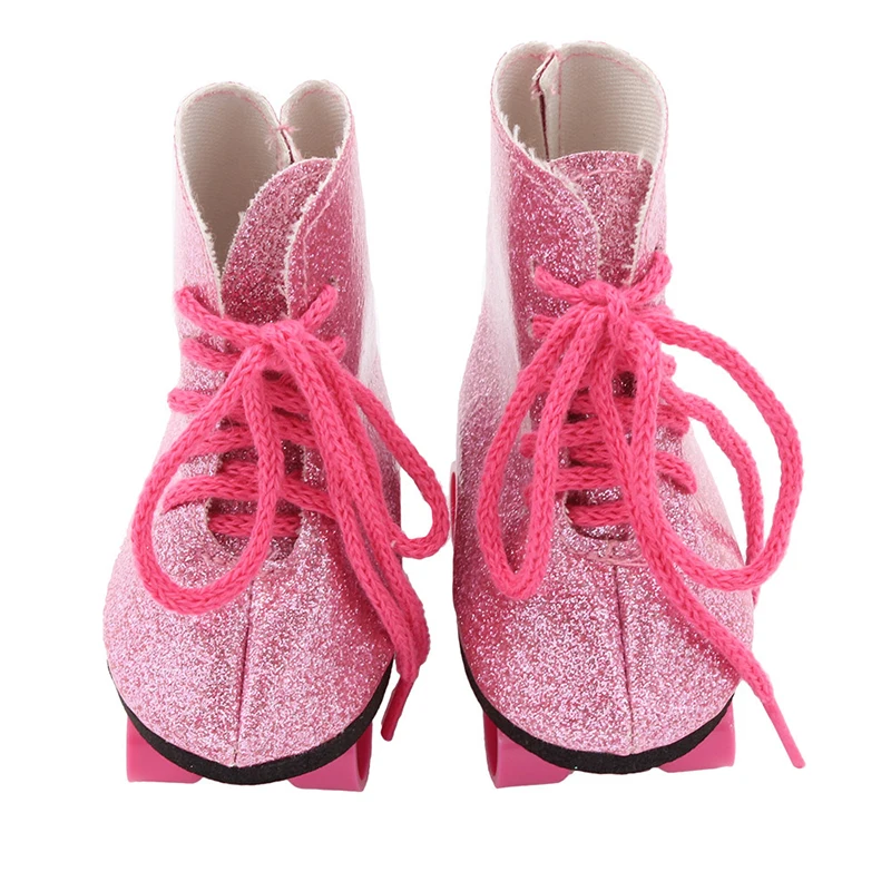 8CM Doll Roller Skates For 18-inch American Dolls Lace-up Cute Roller Skates Boots Shoes For 43cm Baby Newborn&OG,DIY Girl Dolls