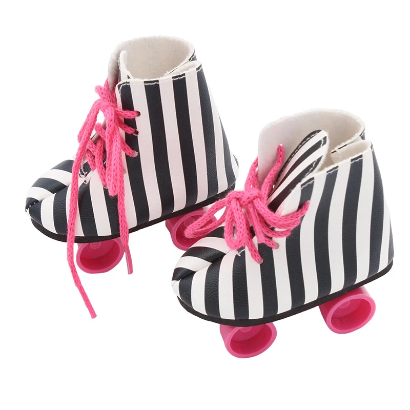 8CM Doll Roller Skates For 18-inch American Dolls Lace-up Cute Roller Skates Boots Shoes For 43cm Baby Newborn&OG,DIY Girl Dolls