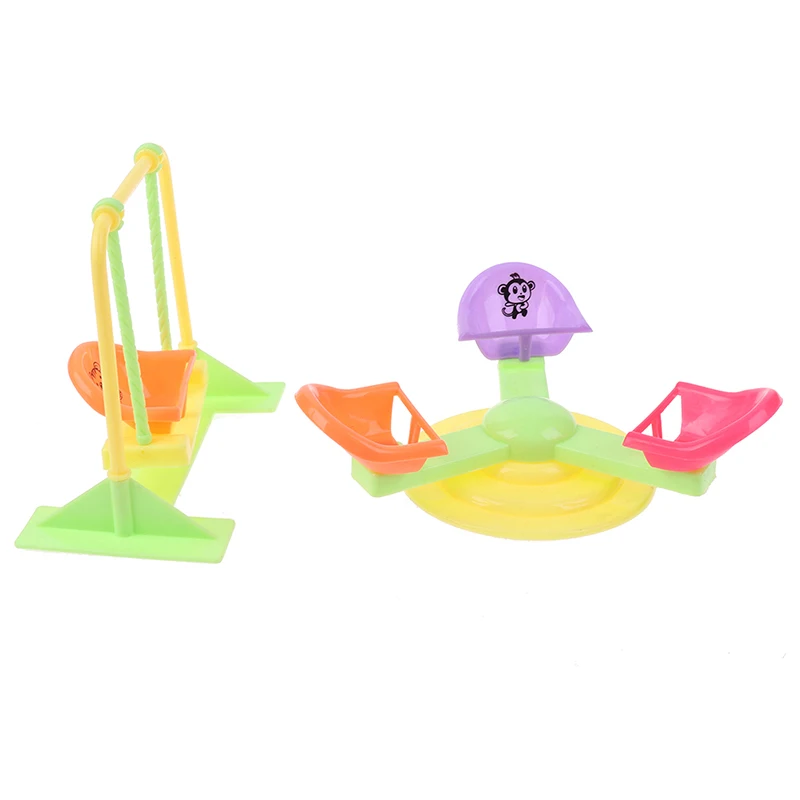 Girl Play Dollhouse Amusement Park For Doll Park Swing Accessories