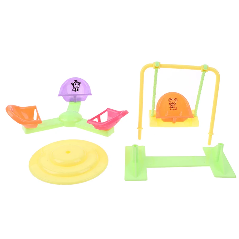 Girl Play Dollhouse Amusement Park For Doll Park Swing Accessories