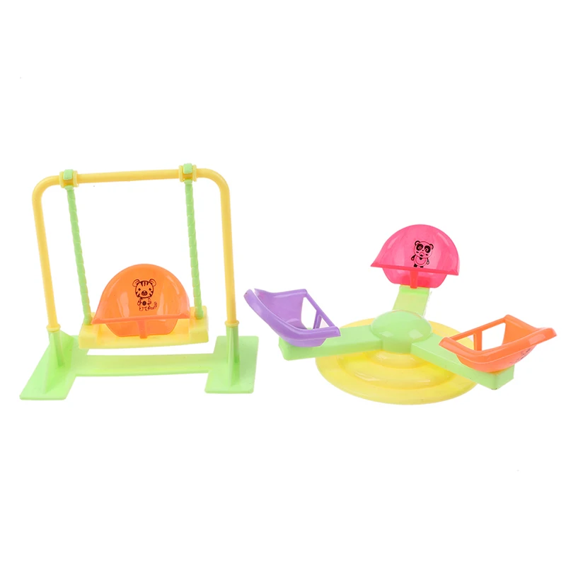 Girl Play Dollhouse Amusement Park For Doll Park Swing Accessories