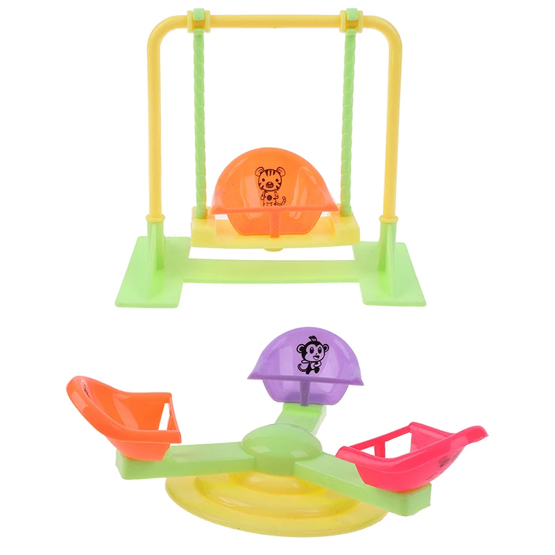 Girl Play Dollhouse Amusement Park For Doll Park Swing Accessories