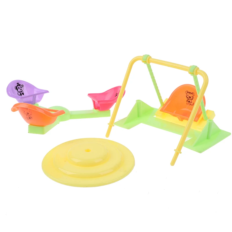 Girl Play Dollhouse Amusement Park For Doll Park Swing Accessories