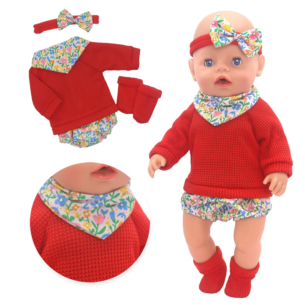 2025 New green clothes Dolls Outfit Suits For 17 inch 43cm Baby Reborn Doll Cute Jumpers Rompers New Born Doll Clothes