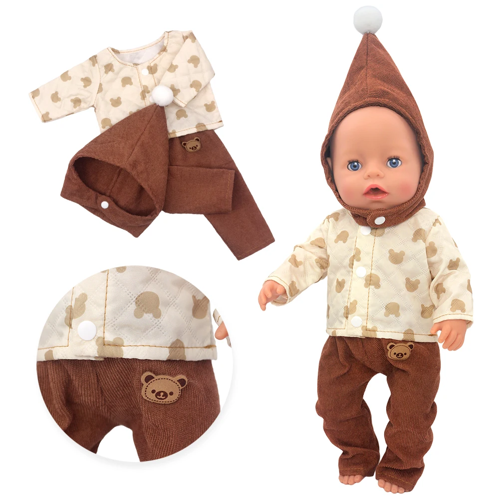 2025 New green clothes Dolls Outfit Suits For 17 inch 43cm Baby Reborn Doll Cute Jumpers Rompers New Born Doll Clothes