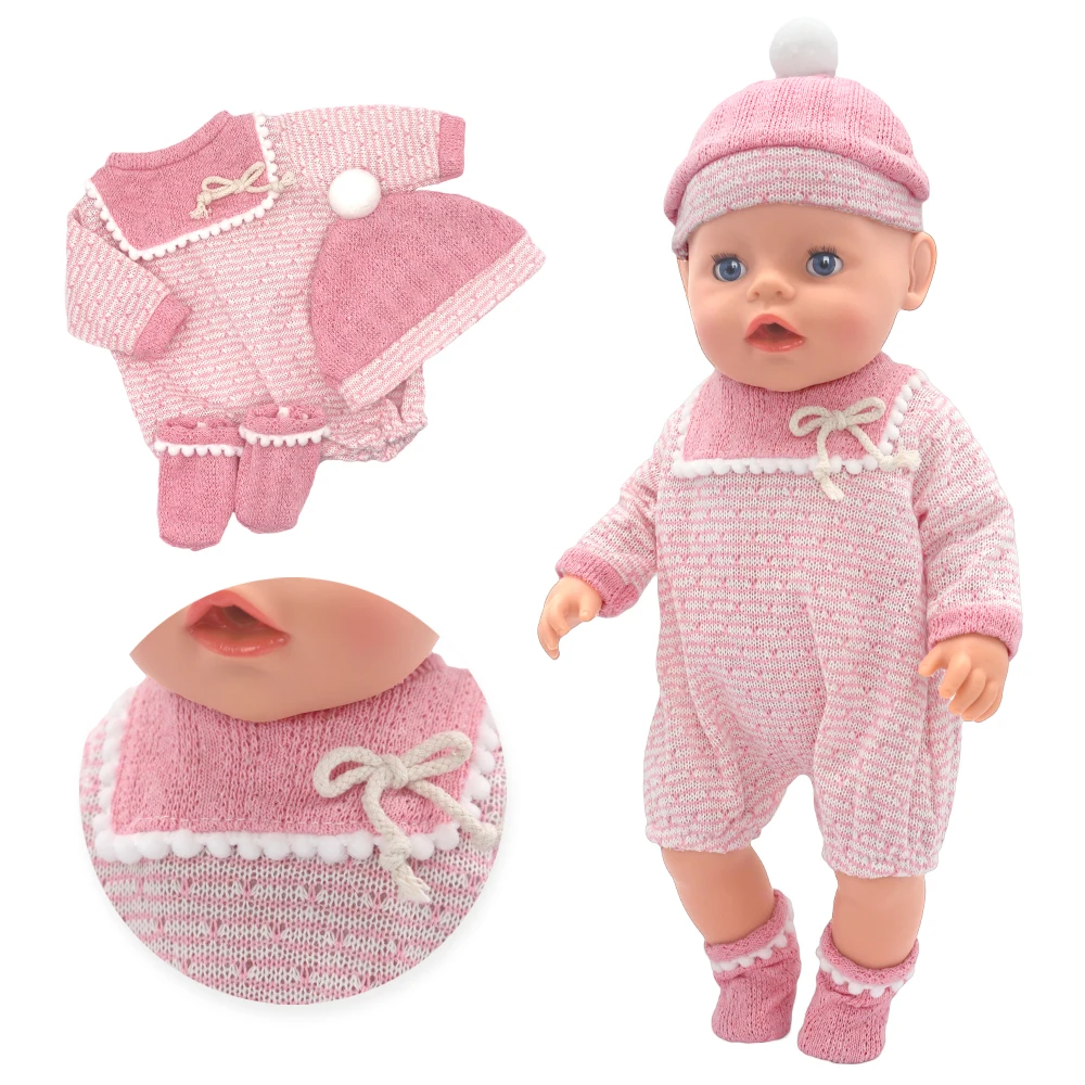 2025 New green clothes Dolls Outfit Suits For 17 inch 43cm Baby Reborn Doll Cute Jumpers Rompers New Born Doll Clothes