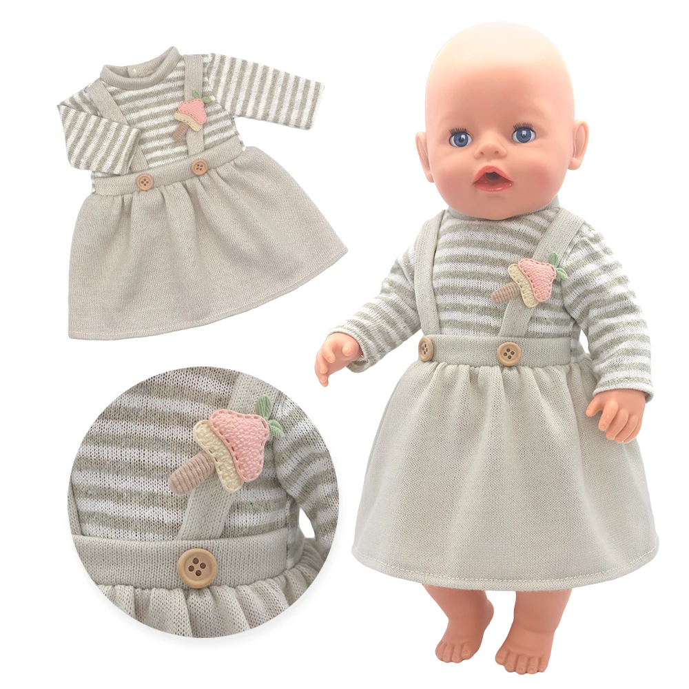 2025 New green clothes Dolls Outfit Suits For 17 inch 43cm Baby Reborn Doll Cute Jumpers Rompers New Born Doll Clothes
