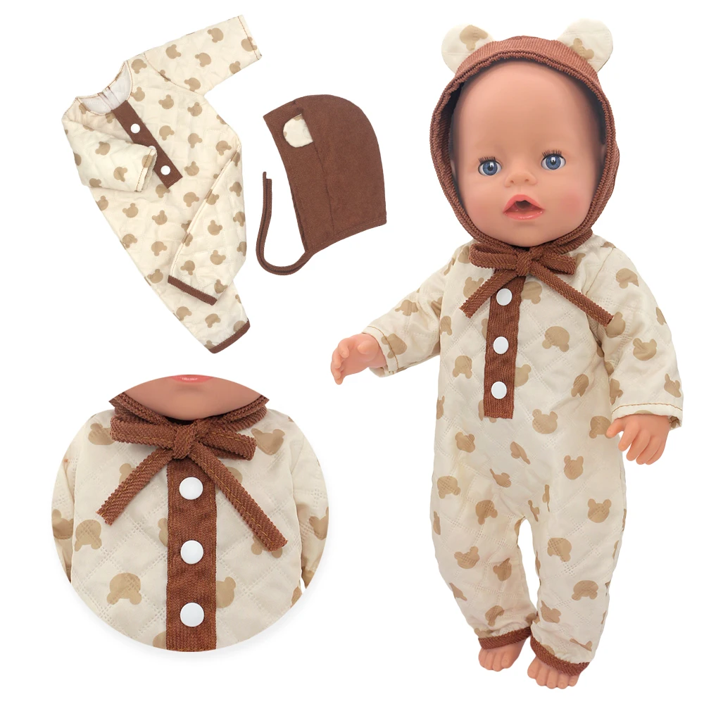 2025 New green clothes Dolls Outfit Suits For 17 inch 43cm Baby Reborn Doll Cute Jumpers Rompers New Born Doll Clothes