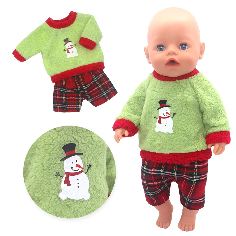 2025 New green clothes Dolls Outfit Suits For 17 inch 43cm Baby Reborn Doll Cute Jumpers Rompers New Born Doll Clothes