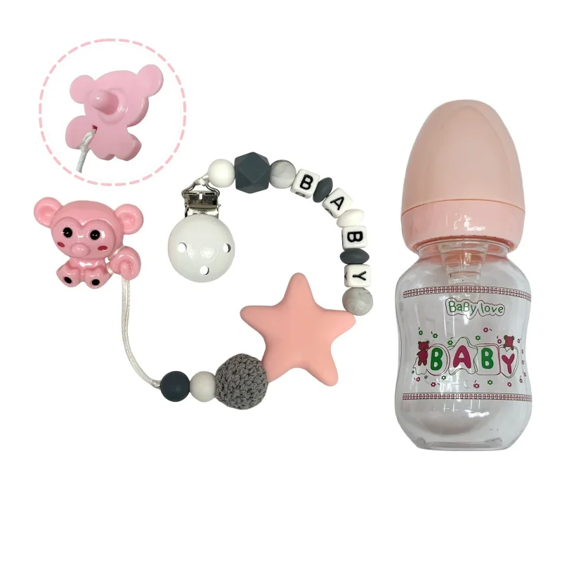 1 Set of Lovely Reborn Doll Accessories Pacifier&Feeding Bottles Reborn Baby Doll Supplies Dummy For New Reborn Baby Doll Toys