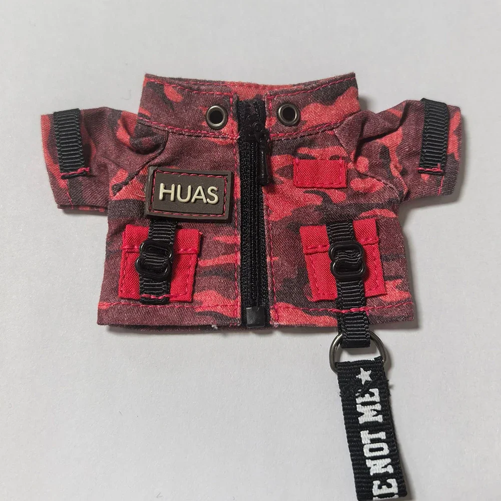 For Labubu Clothes Trendy Cool Camouflage Suit Kawaii Mini 15/17cm V1 V2 V3 Labubu Clothing Plush Doll Accessories Gift