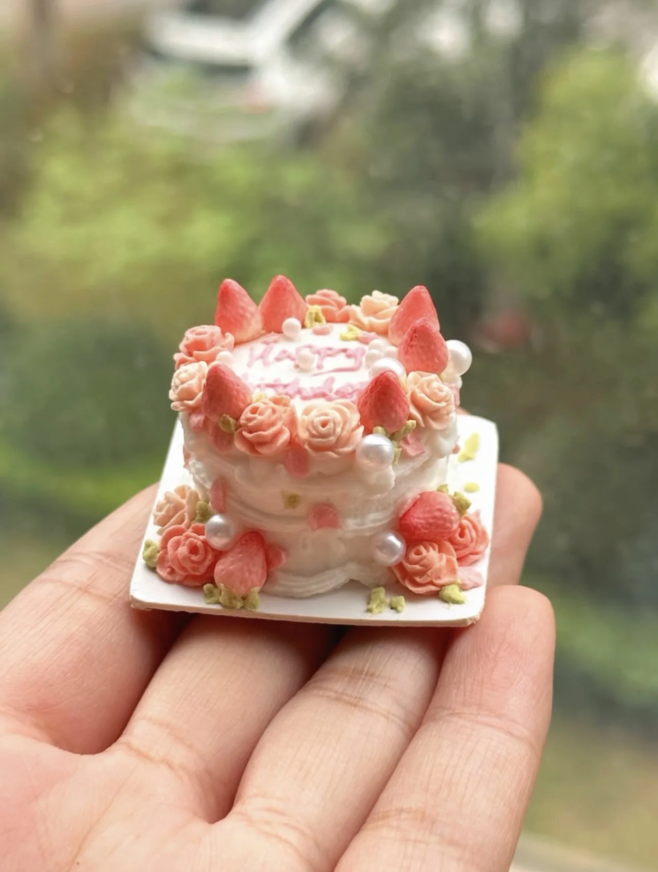 Miniature Birthday Cake Doll House Decoration Diy Cartoon Cake Retro Cake Model Bjd Doll Holiday Gift Mini Sweets for Dolls Ob11