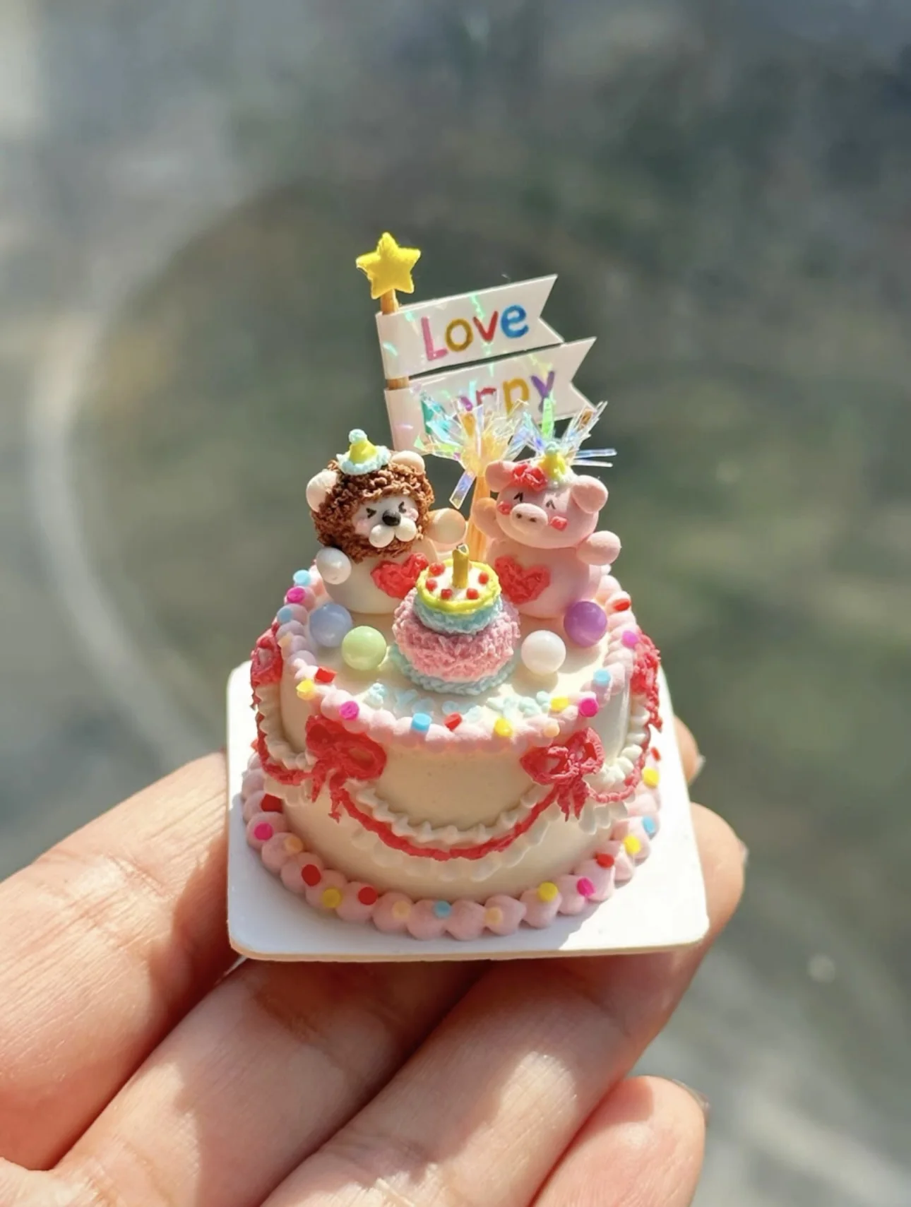 Miniature Birthday Cake Doll House Decoration Diy Cartoon Cake Retro Cake Model Bjd Doll Holiday Gift Mini Sweets for Dolls Ob11
