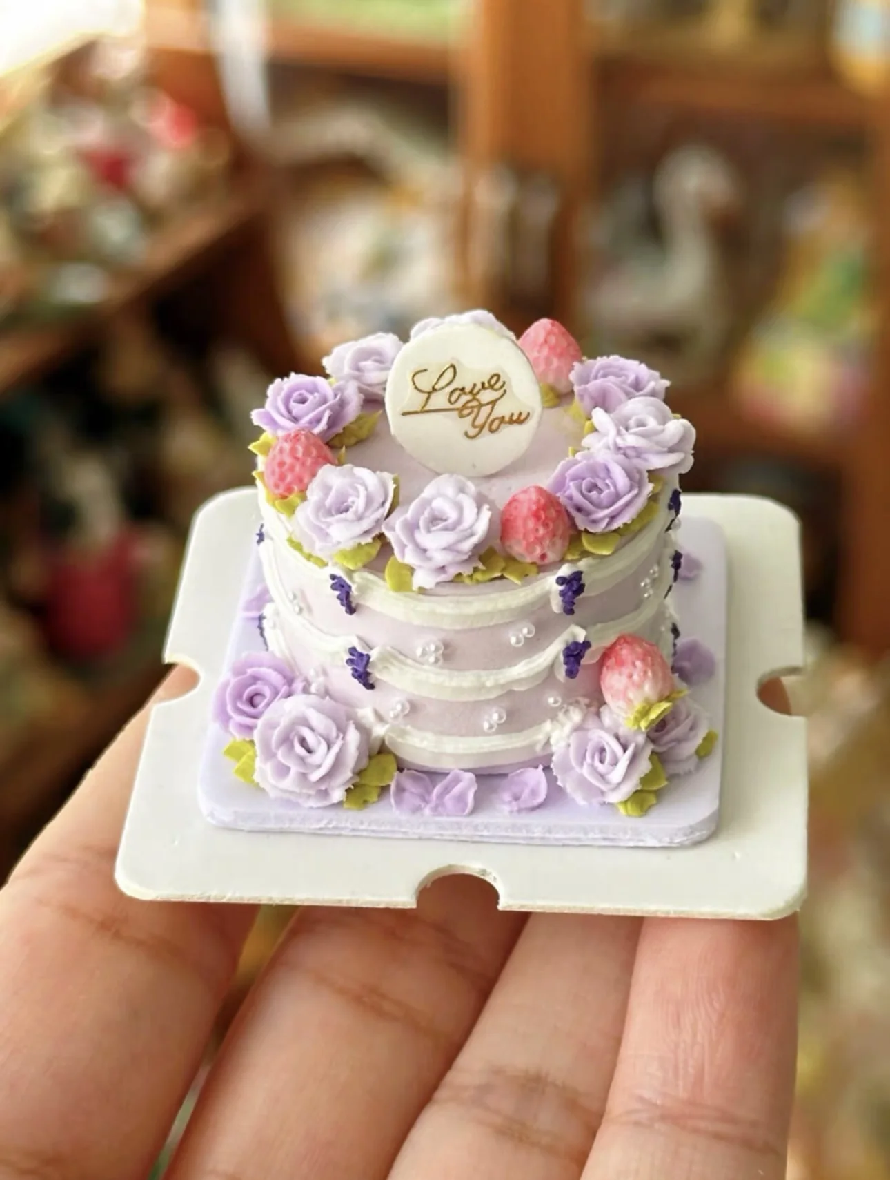 Miniature Birthday Cake Doll House Decoration Diy Cartoon Cake Retro Cake Model Bjd Doll Holiday Gift Mini Sweets for Dolls Ob11